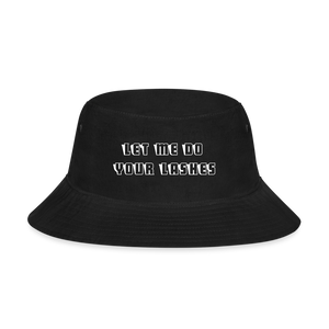 "Let me do your lashes " Bucket Hat - black