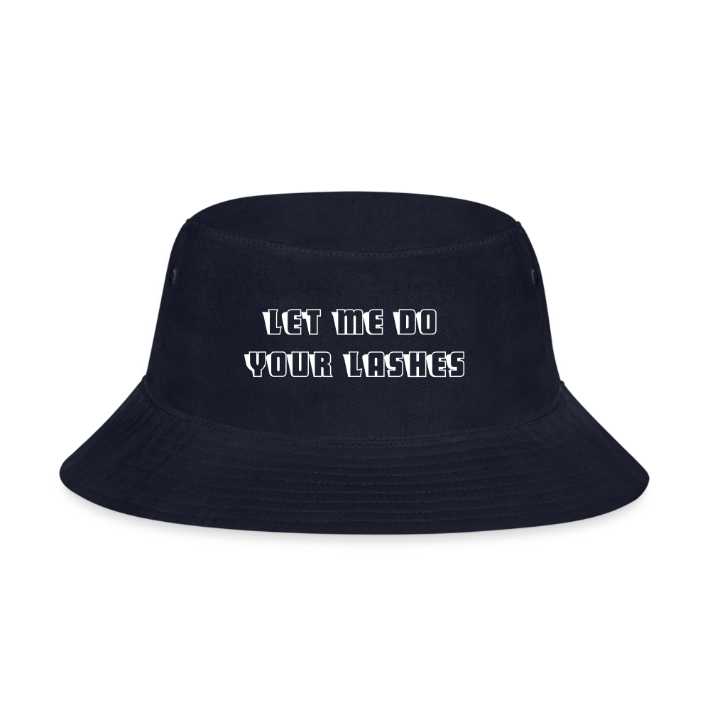 "Let me do your lashes " Bucket Hat - navy