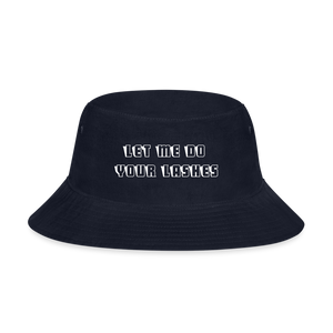 "Let me do your lashes " Bucket Hat - navy